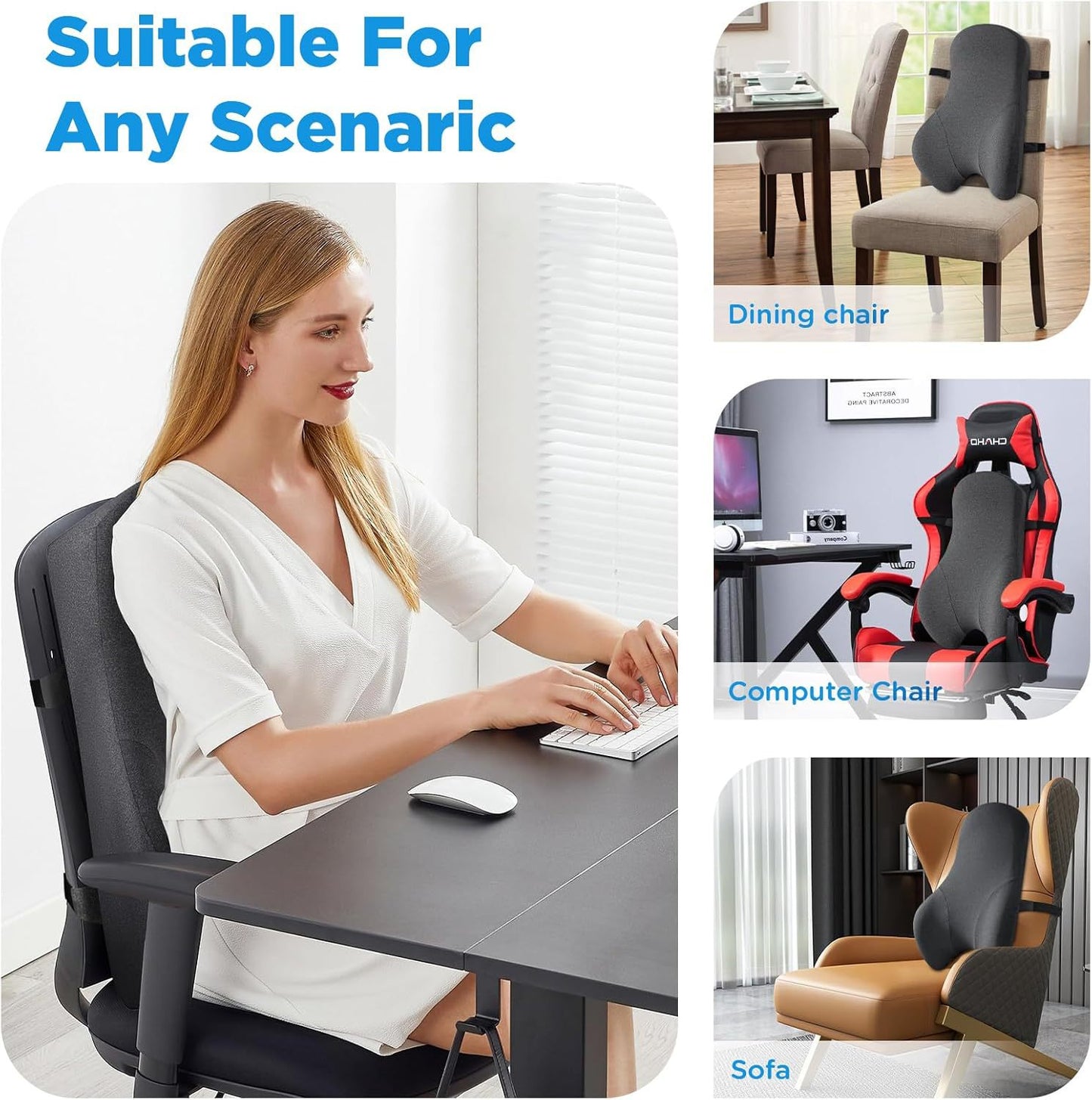 Office chair high backrest support pad